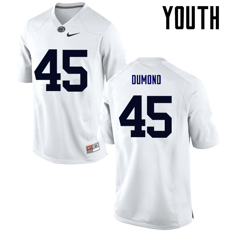 Youth Penn State Nittany Lions #45 Joe Dumond College Football Jerseys-White - Click Image to Close